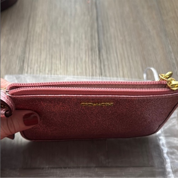 Coach Rose Pink Glitter Wristlet - Picture 7 of 8